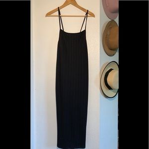 NWT Bershka Black Ribbed Midi Dress